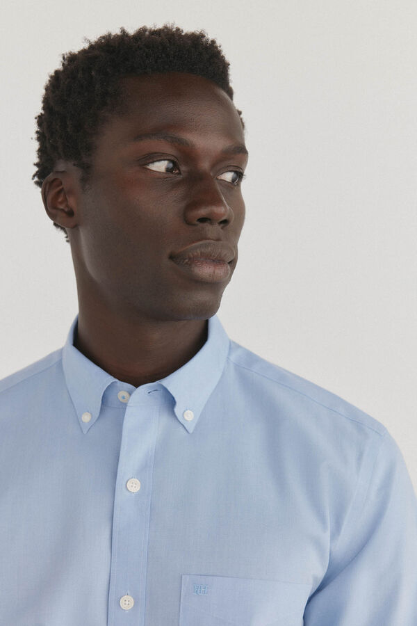 Pedro del Hierro Non iron + anti-stain smooth shirt Blue