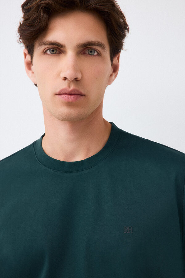 Pedro del Hierro Plain mercerized T-shirt Green