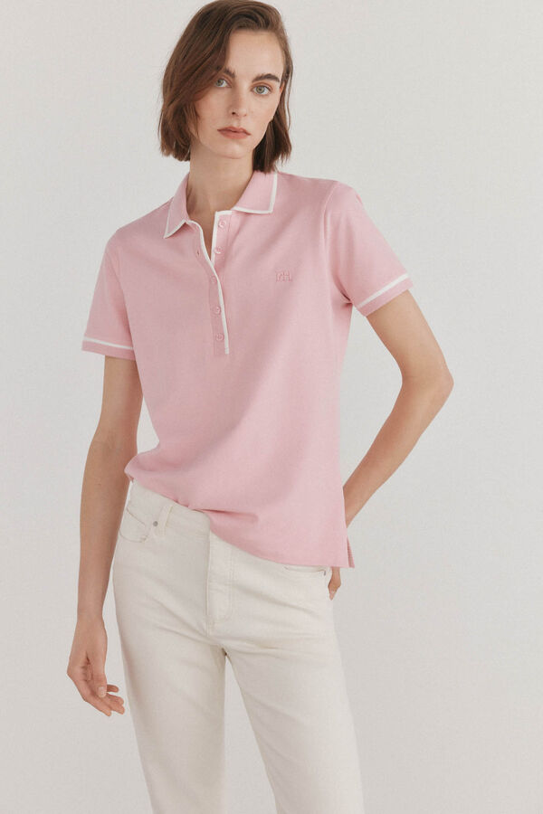 Pedro del Hierro Plain short-sleeved polo shirt Pink