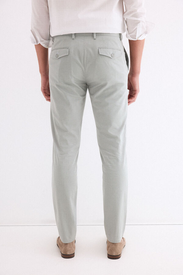 Pedro del Hierro Printed slim fit chinos Green