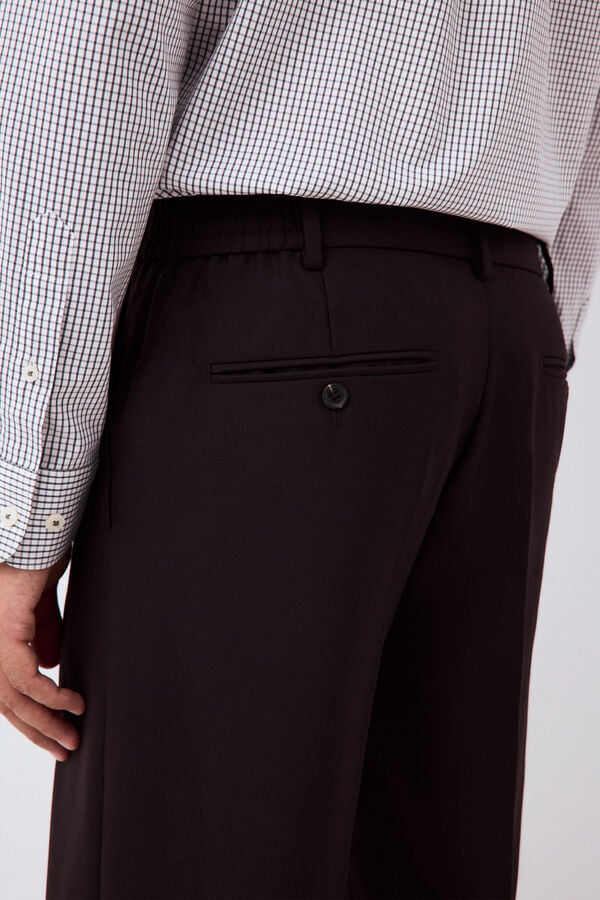 Pedro del Hierro Tapered tailored trousers Brown