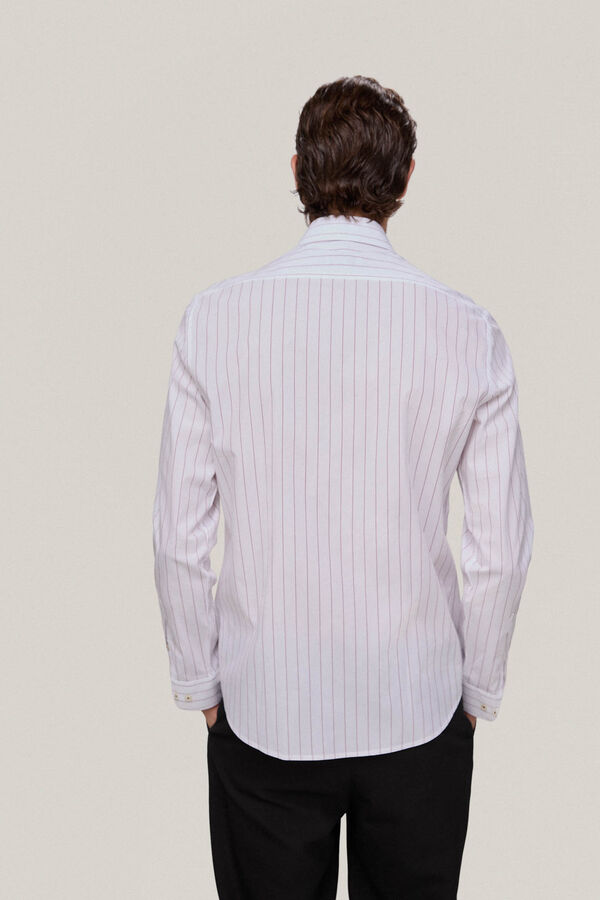 Pedro del Hierro Camisa rayas slim facil plancha libre de olores P&uacute;rpura