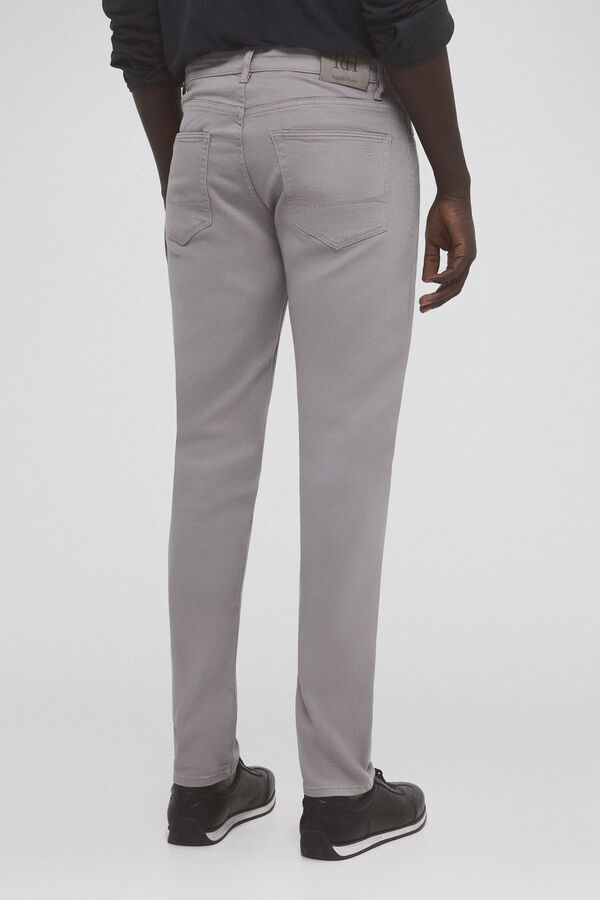 Pedro del Hierro Pantalón 5 bolsillos color premium flex slim fit Gris