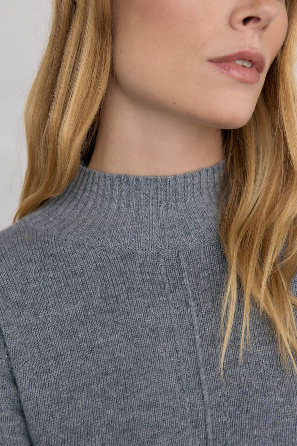Pedro del Hierro jersey-knit dress with central seam in wool Grey