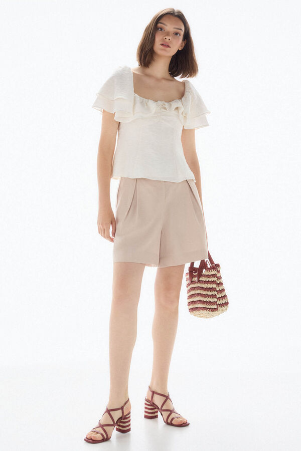 TFP by Tamara Falcó Rustic ruffled top White