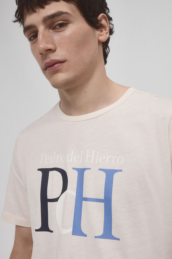 Pedro del Hierro Logo T-shirt Beige