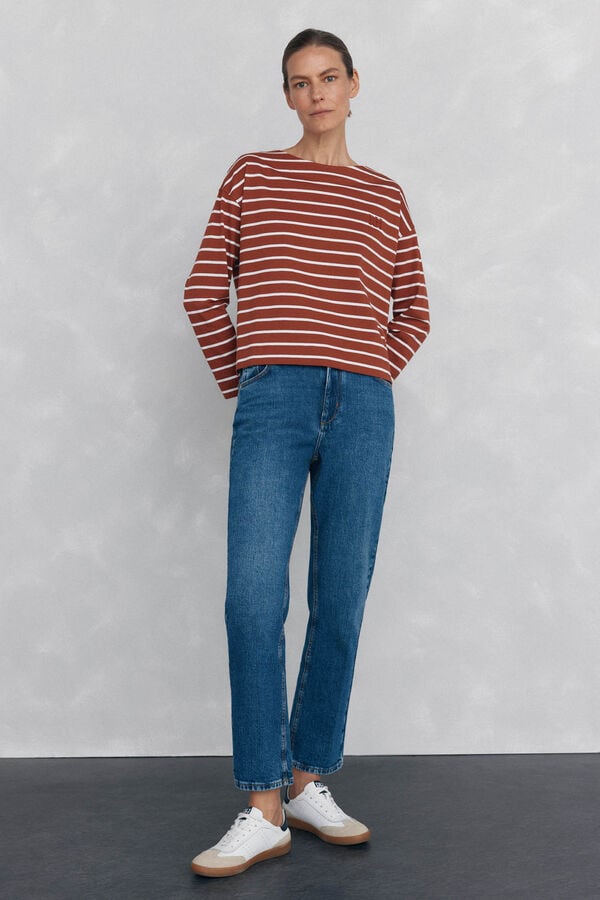 Pedro del Hierro Striped T-shirt Orange