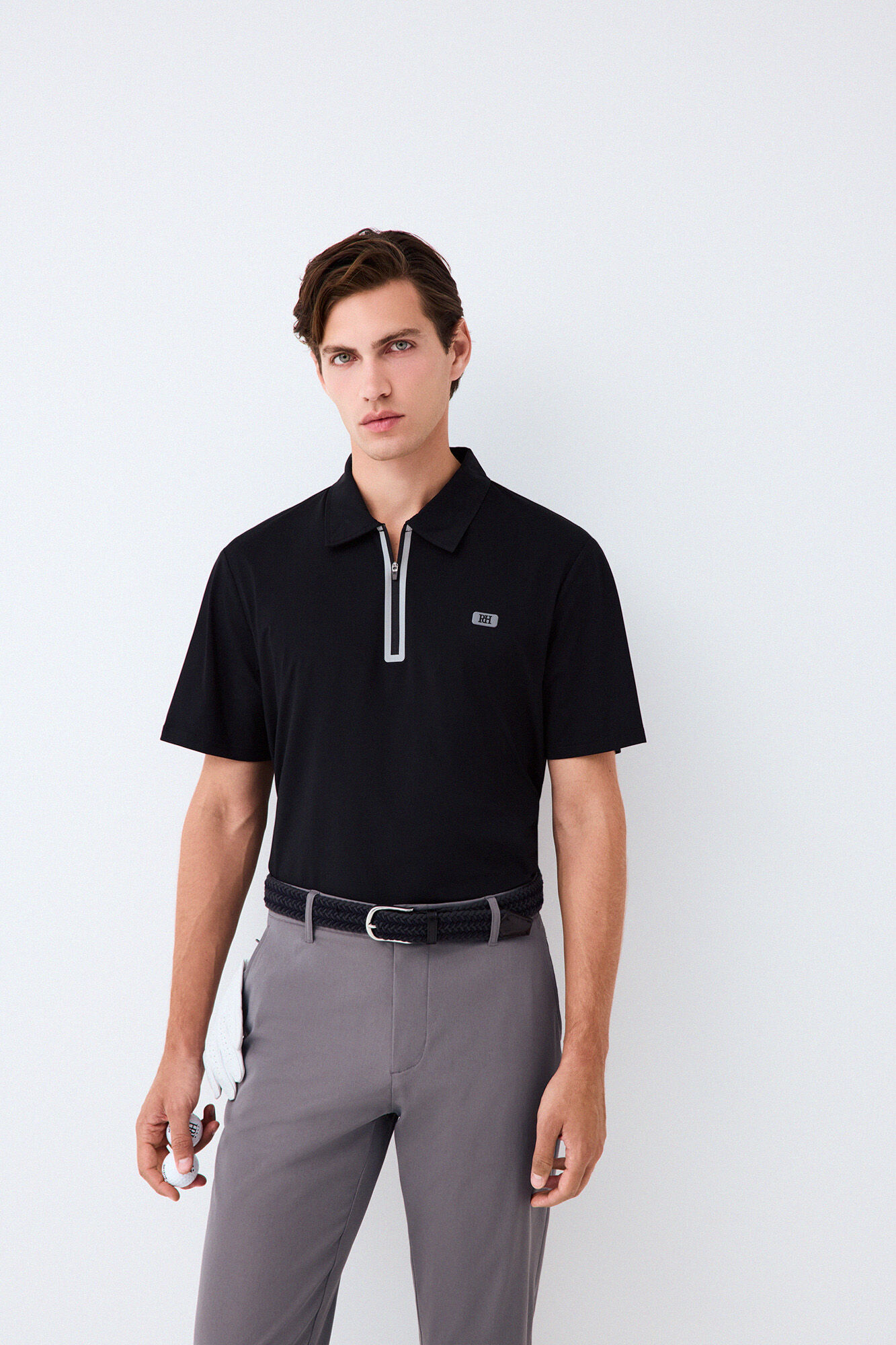 Pedro del Hierro Polo t&eacute;cnico gola com fecho-&eacute;clair Golf
