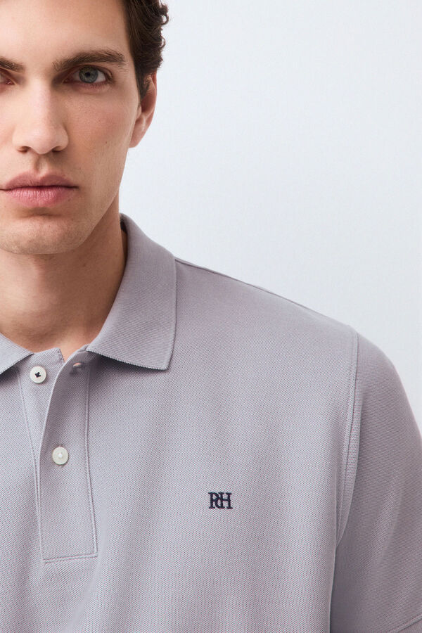 Pedro del Hierro Piqu&eacute; basic polo shirt Grey