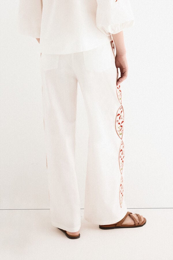 TFP by Tamara Falc&oacute; Embroidered trousers Ecru