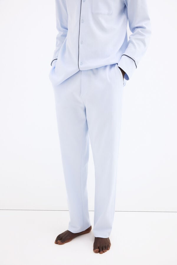 Pedro del Hierro Spanish cotton long pyjamas Blue