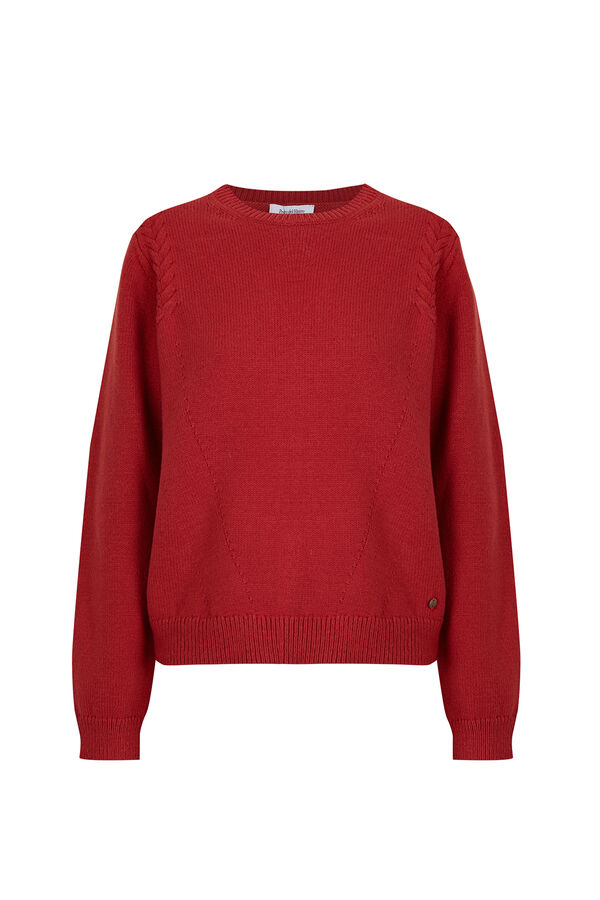 Pedro del Hierro Cross-knit detail jumper Red