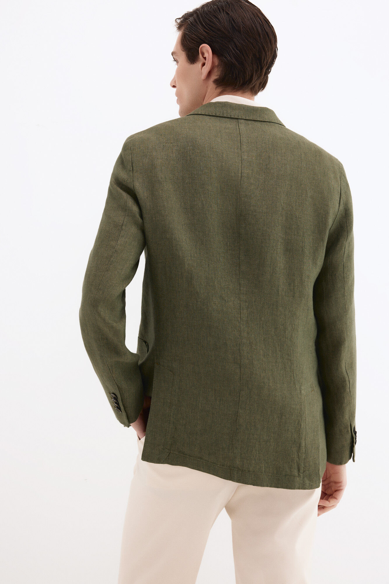 Pedro del Hierro Linen herringbone blazer