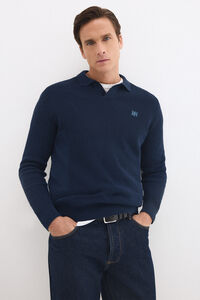 Pedro del Hierro Jersey polo manga larga algod&oacute;n canal&eacute;