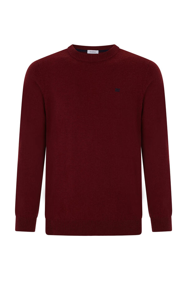 Pedro del Hierro Wool and cashmere round neck jumper Burgundy