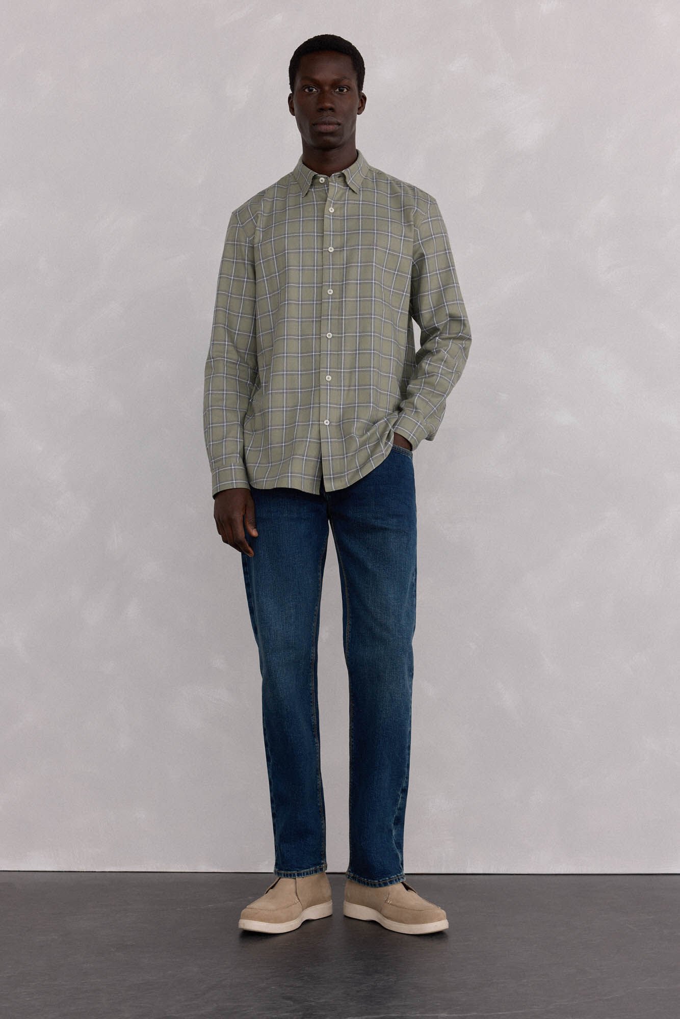 Pedro del Hierro Tencel plaid shirt