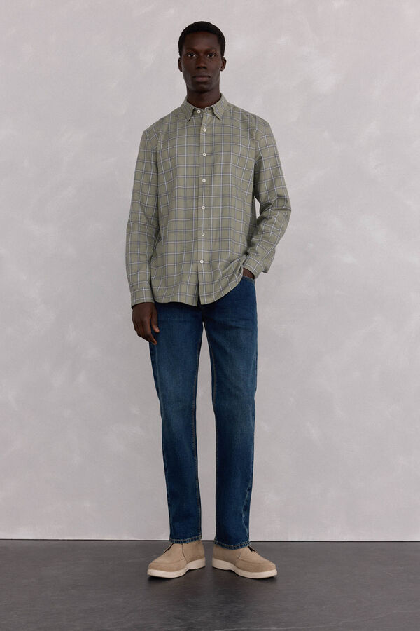 Pedro del Hierro Tencel plaid shirt Green