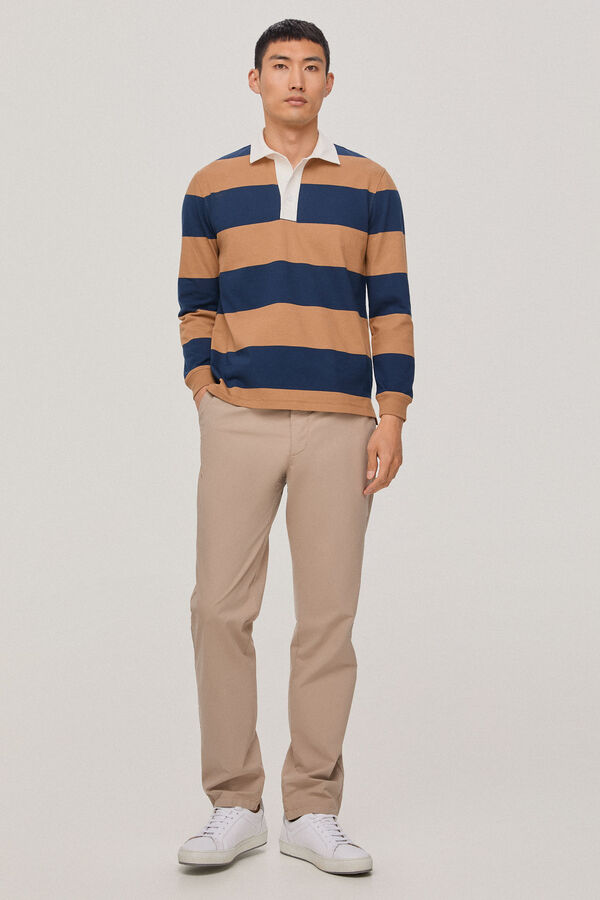 Pedro del Hierro Polo rugby rayas manga larga Azul