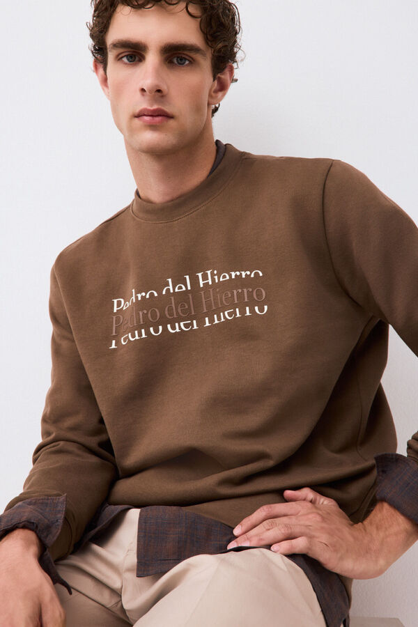 Pedro del Hierro Crew neck logo sweatshirt Green