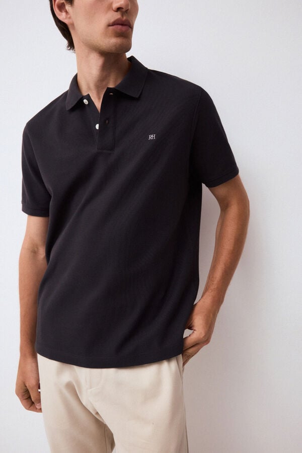 Pedro del Hierro Piqu&eacute; basic polo shirt Grey