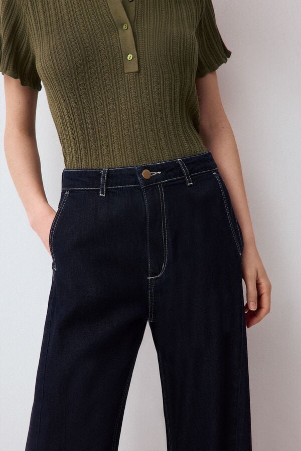 Pedro del Hierro Jeans wide leg arch Azul