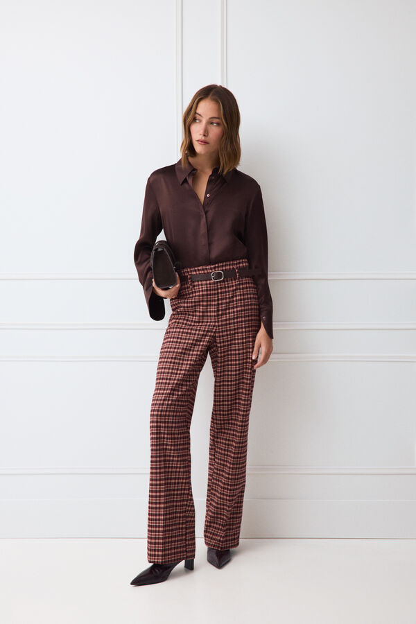 TFP by Tamara Falc&oacute; Plain silk shirt Brown