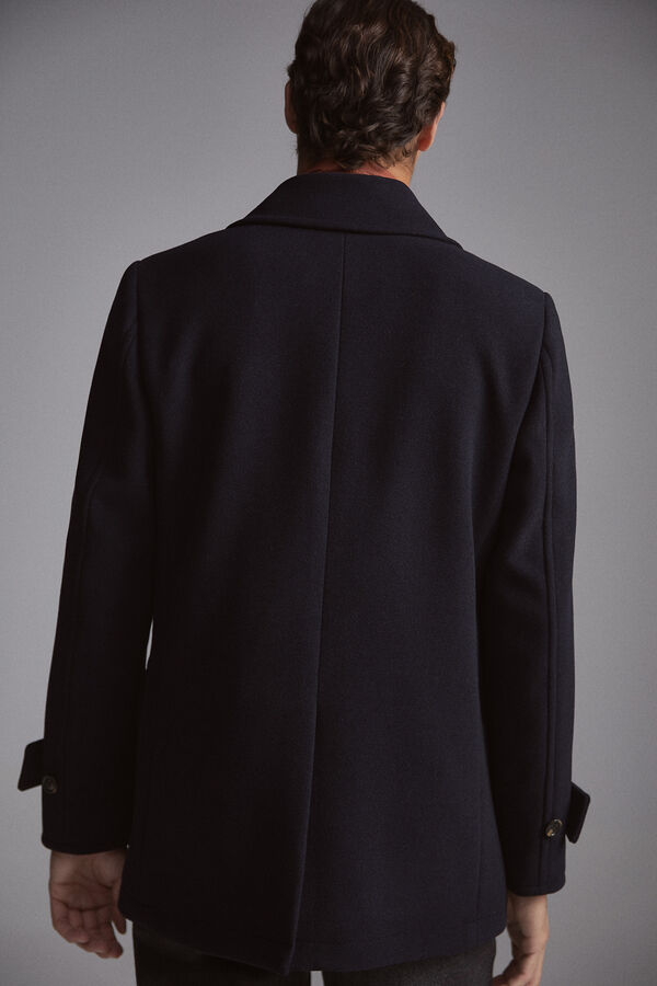 Pedro del Hierro Double-breasted donkey jacket Blue