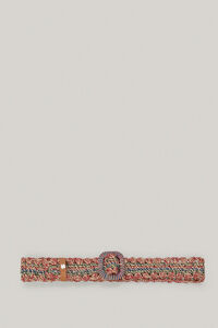 Pedro del Hierro Multicolour raffia belt with covered buckle Several