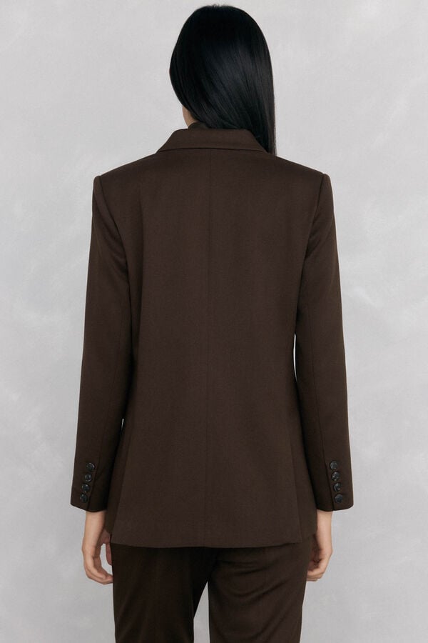 Pedro del Hierro Chocolate double-breasted blazer Brown