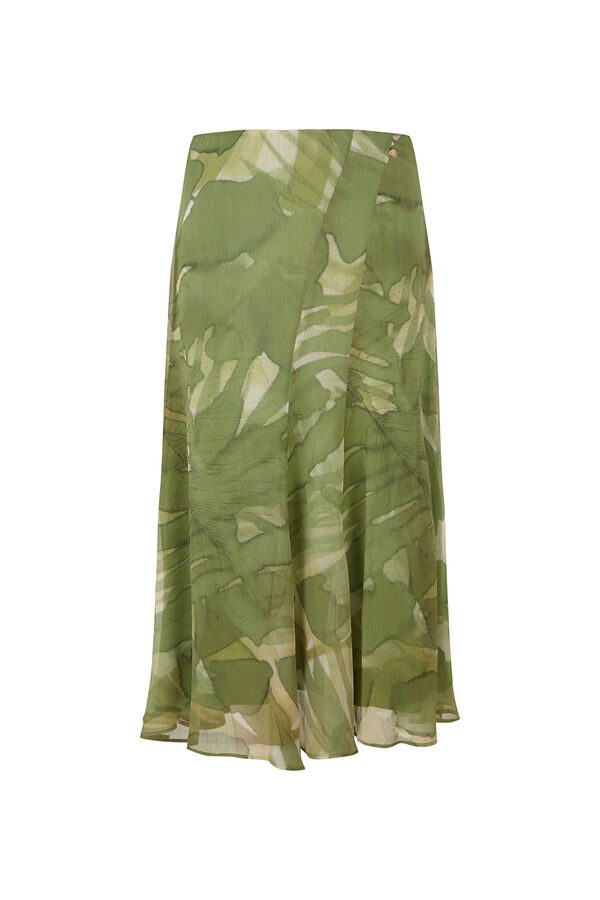 Pedro del Hierro Printed cut detail skirt Green