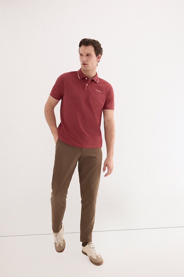 Pedro del Hierro Polo shirt with logo tips Burgundy
