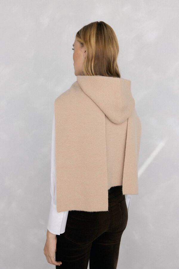 Pedro del Hierro Ribbed knit scarf Beige