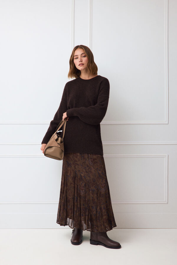TFP by Tamara Falc&oacute; Fluid midi skirt Brown