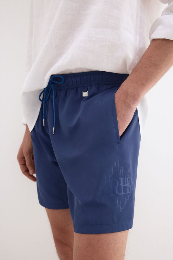 Pedro del Hierro Plain big side logo swimwear Blue
