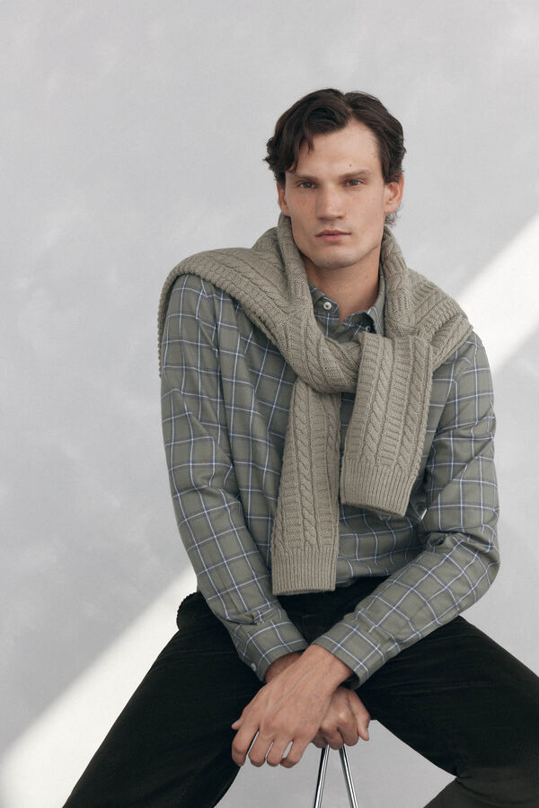 Pedro del Hierro Chino pana gruesa regular fit Verde