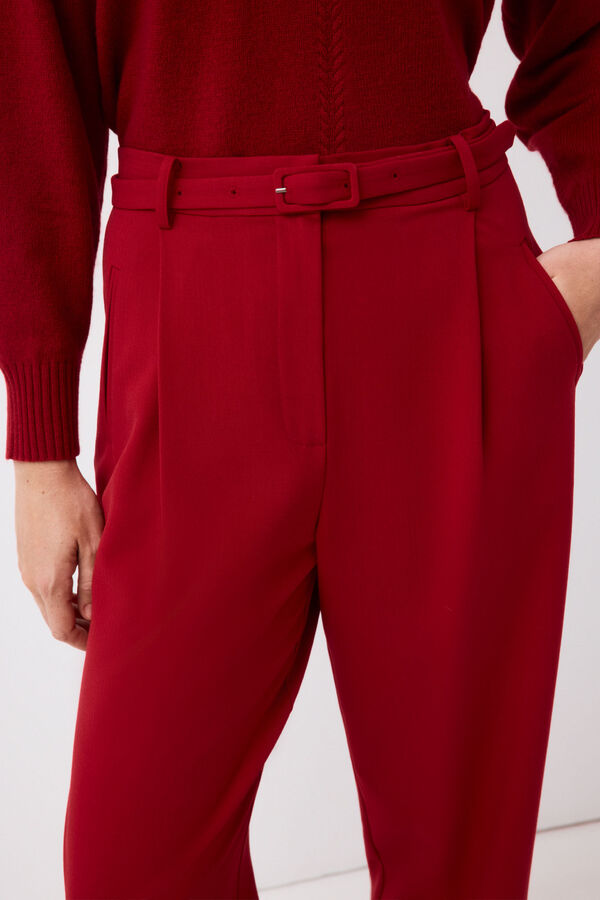 Pedro del Hierro Trousers with belt Red