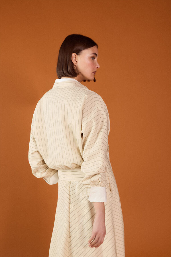 TFP by Tamara Falc&oacute; Striped jacket Beige