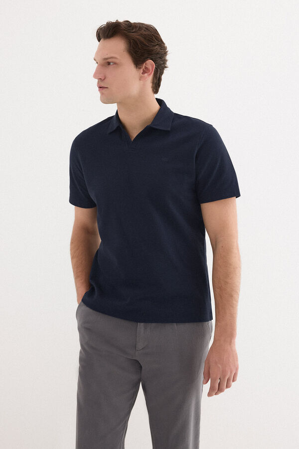 Pedro del Hierro Structure polo shirt Blue
