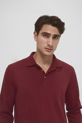 Pedro del Hierro Basic piqué long sleeve polo shirt shirt Burgundy