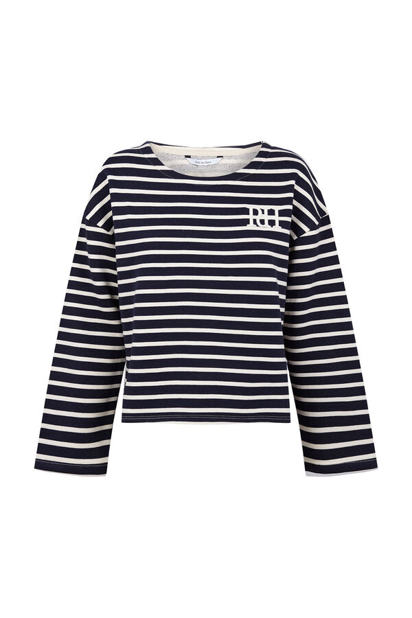 Pedro del Hierro Striped pdh logo sweatshirt Blue