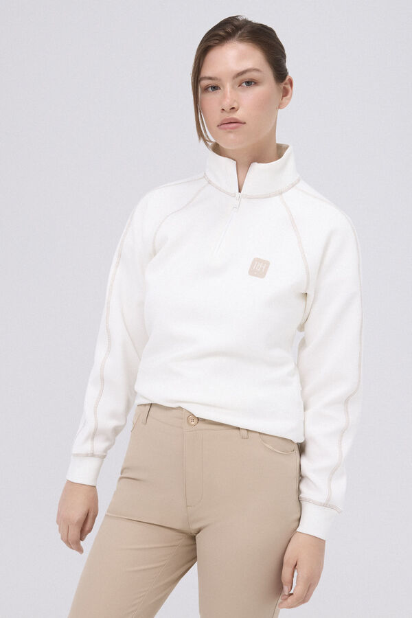 Pedro del Hierro Soft touch golf sweatshirt Ecru