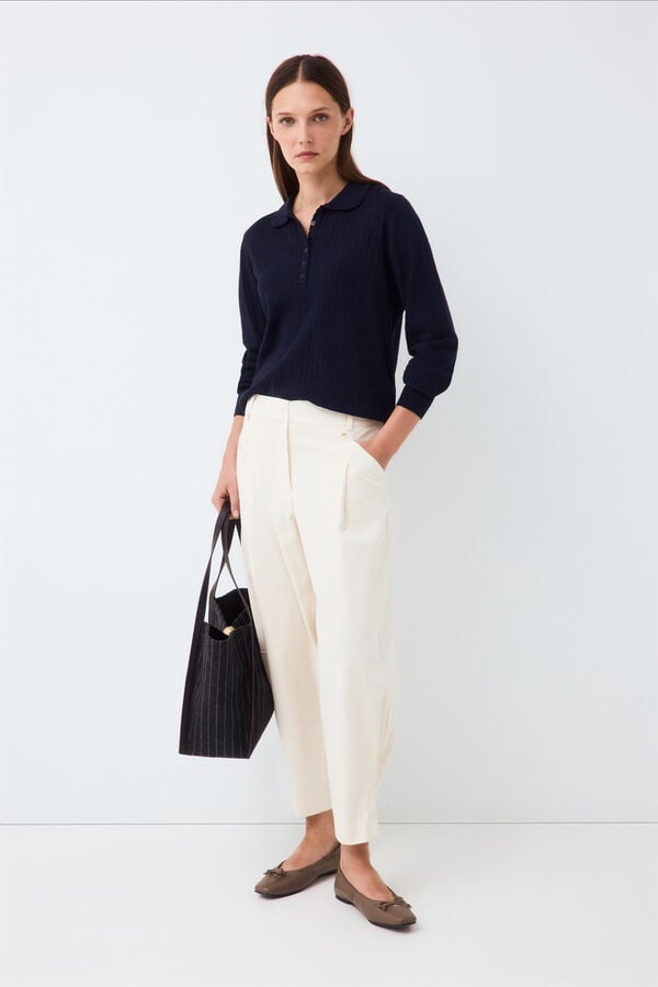 Pedro del Hierro Fantasy structure polo neck jumper Blue