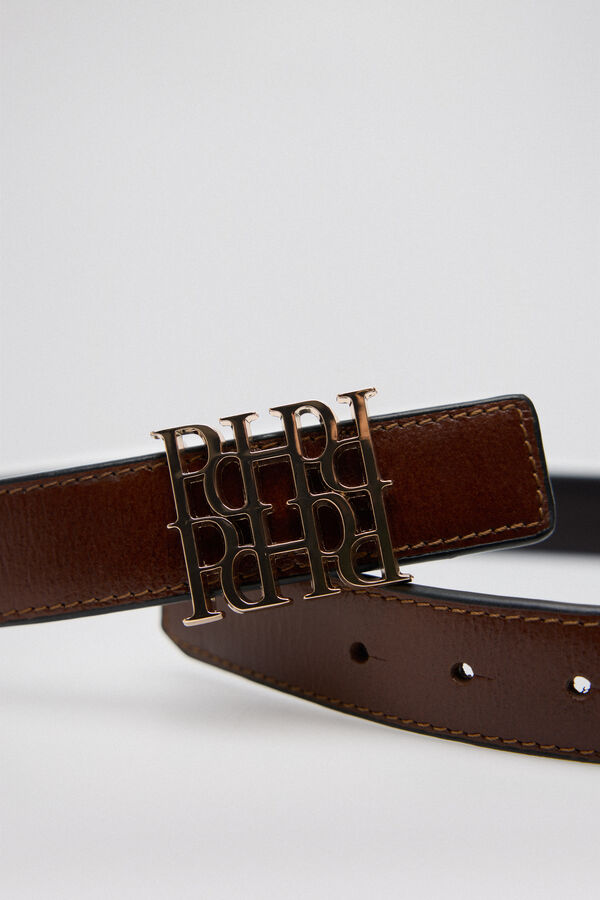 Pedro del Hierro reversible logo belt Black