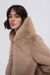 Pedro del Hierro Fake fur hood jacket Grey