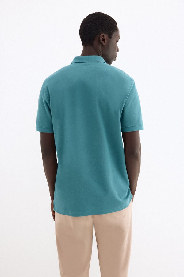 Pedro del Hierro Basic piqu&eacute; polo shirt Turquoise