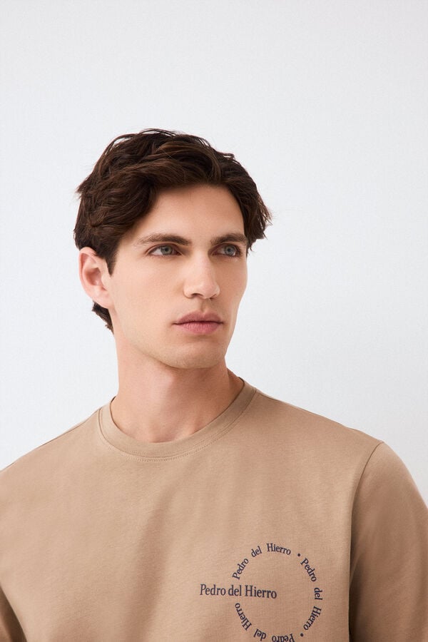 Pedro del Hierro Logo T-shirt Beige