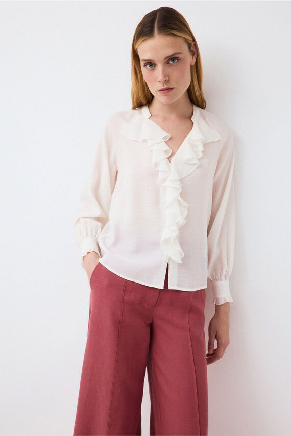 Blusa lisa volantes