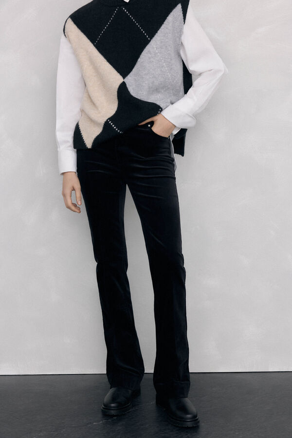 Pedro del Hierro velvet push-up flare pants Black