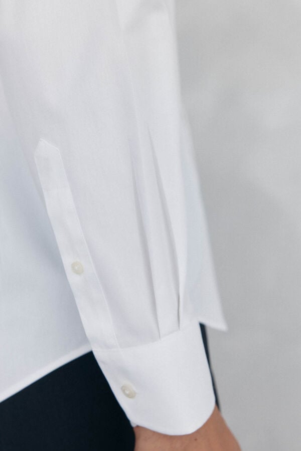 Pedro del Hierro Plain non iron + stain resistant dress shirt White