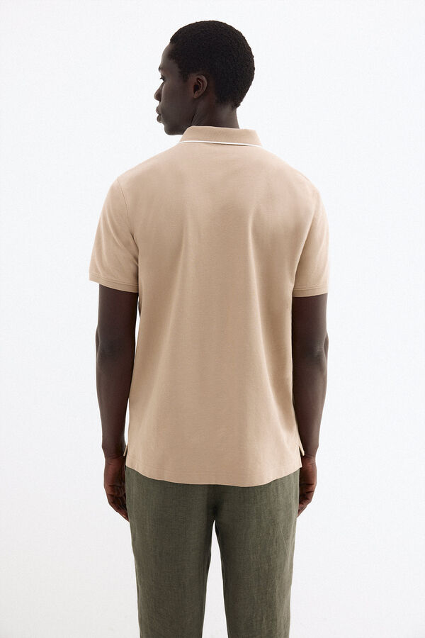 Pedro del Hierro Basic pique polo shirt Beige